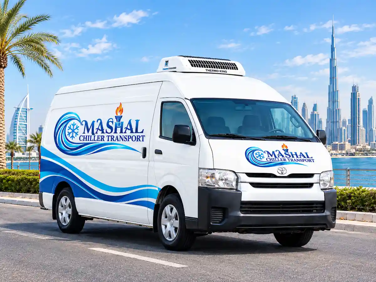 Toyota Hiace chiller van rental in Dubai — refrigerated van holding 0°C to +8°C